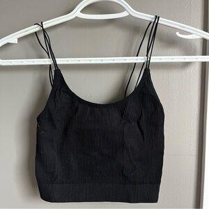 Sunday Best Black Ribbed Cropped Camisole